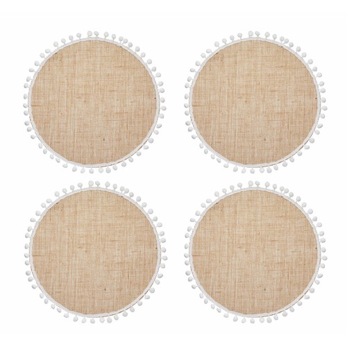 Natural Elements Set of 4 Hessian Placemats, Gift tied and tagged
