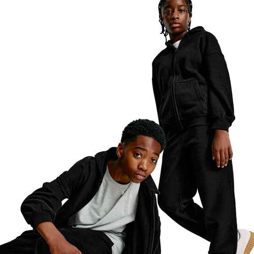 M&S Unisex Cotton Rich Plain Hoodie, 7-8 Years, Black