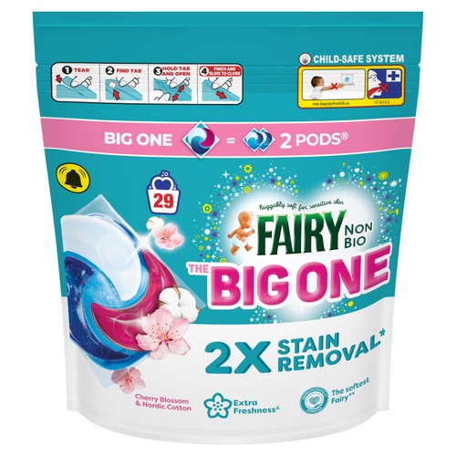 Fairy Non Bio The Big One Cherry Blossom & Nordic Cotton Washing Pods