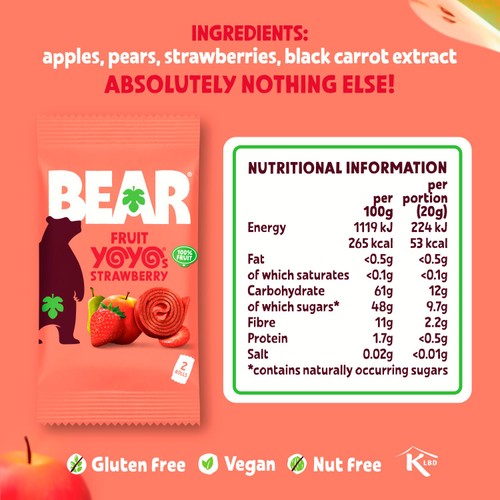 BEAR Fruit Yoyos Strawberry Multipack