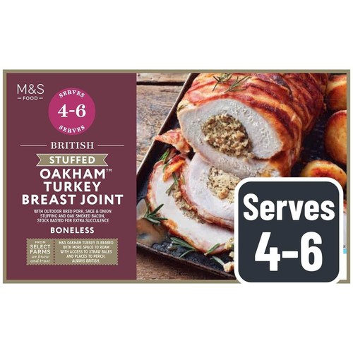 M&S British Stuffed Oakham Turkey Breast Bone Joint Boneless Frozen 