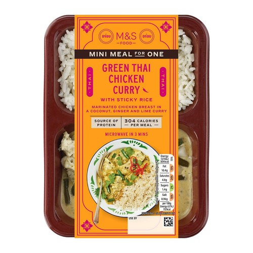M&S Green Thai Chicken Curry with Sticky Rice Serves 1