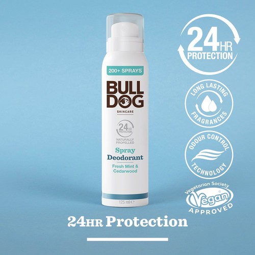 Bulldog Fresh Mint & Cedarwood Naturally Propelled Spray Deodorant