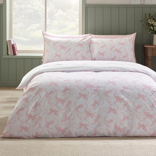 Catherine Lansfield Bow Embroidery Single Duvet Set