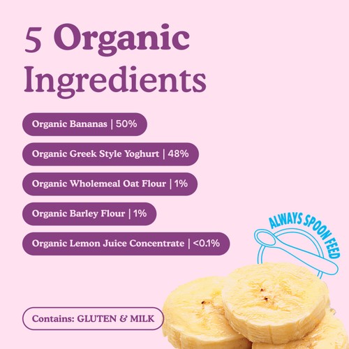 Little Freddie Organic Banana Greek Style Yoghurt Pouch Multipack 6+ M
