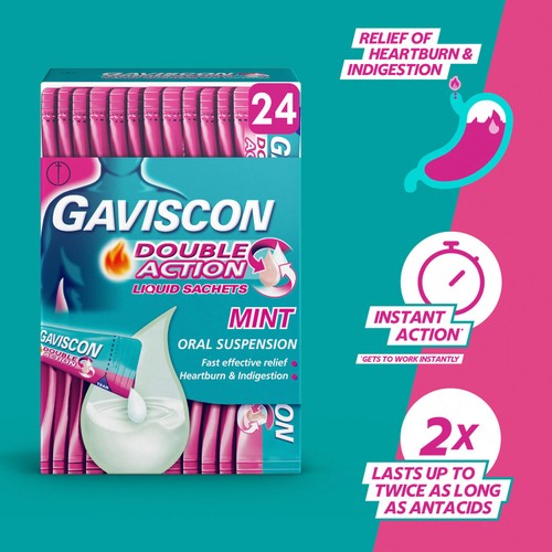 Gaviscon Heartburn & Indigestion Peppermint Liquid Sachets