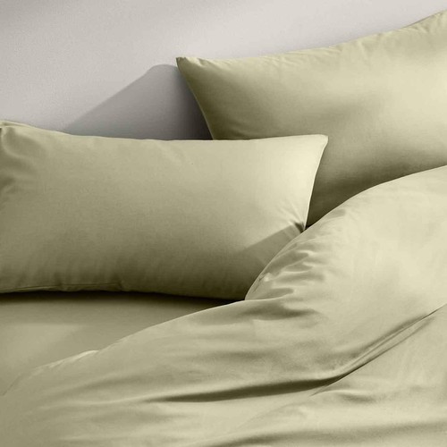 M&S Cotton Rich Bedding Set, King size, Green