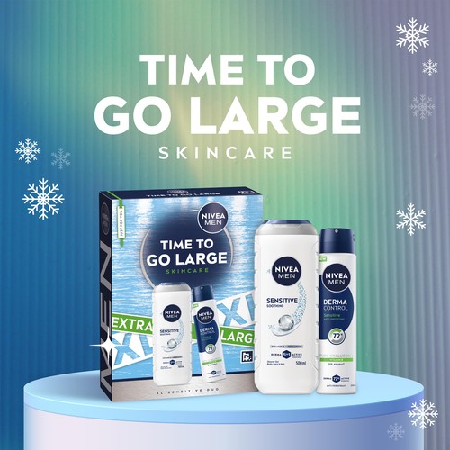 NIVEA MEN Time To Go Large Sensitive XL Duo Gift Set