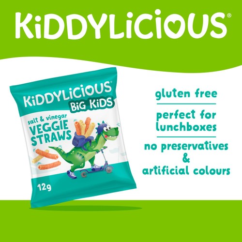 Kiddylicious Veggie Straws Salt & Vinegar Kids 3y+