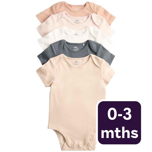 M&S Plain Sleepsuit, 0-3 Months, Neutral
