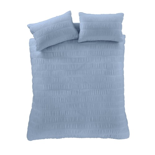 Catherine Lansfield Seersucker Single Duvet Set Lansfield Blue