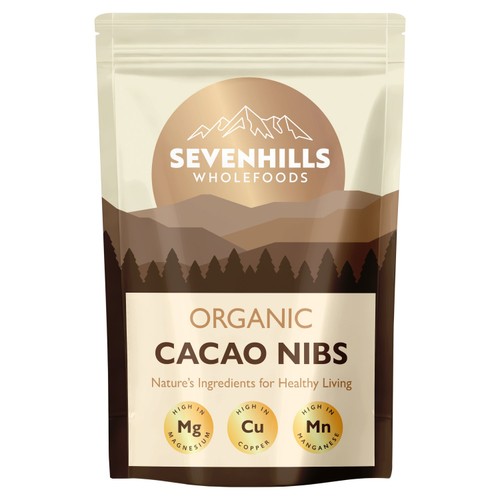 Sevenhills Wholefoods Organic Raw Cacao Nibs, Natural & Unsweetened