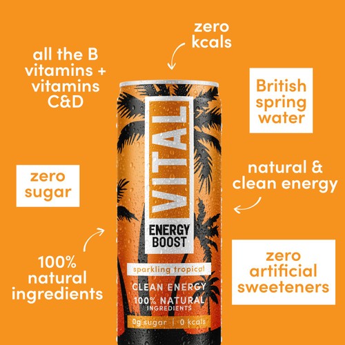Vital Drinks Natural Energy Sparkling Tropical