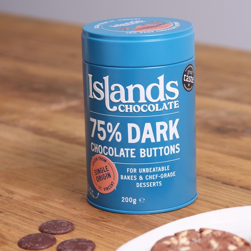 Islands Chocolate 75% Dark Chocolate Button Tin