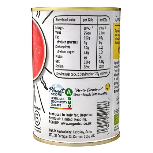 Realfoods Organic Chopped Tomatoes