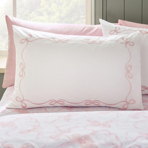 Catherine Lansfield Bow Embroidery Double Duvet Set