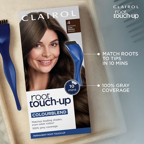 Clairol Root Touch-Up Permanent Hair Dye 4R Dark Auburn, Full Coverage