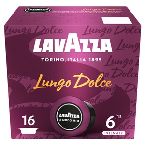 Lavazza A Modo Mio Eco Caps Compostable Lungo Dolce Coffee Capsules x 16
