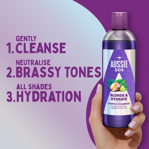 Aussie SOS Blonde & Hydrate Purple Shampoo 