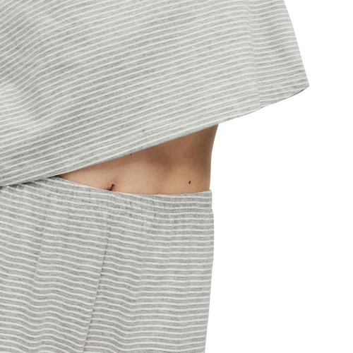 M&S Womens Pure Cotton Printed Pyjama Set, L, Grey