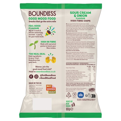 Boundless, Sour Cream & Onion Chips, Sharing Bag