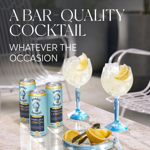 Bombay Sapphire Sparkling Lemon premix Gin cocktail 25cl
