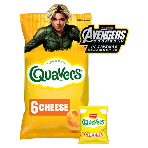 Walkers Quavers Cheese Multipack Snacks 6x16g