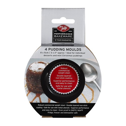 Tala 4 Non-stick Pudding Moulds, Single portion 