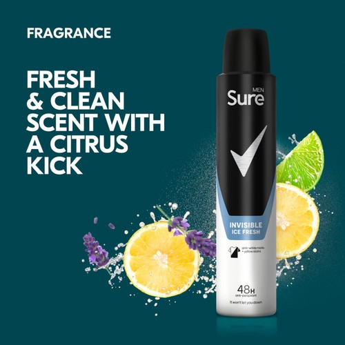 Sure Men Antiperspirant Deodorant Invisible Ice Aerosol