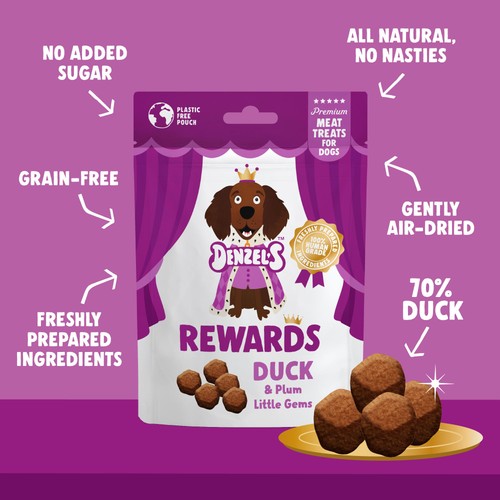 Denzel's Premium Rewards Duck & Plum Meat Dog Treats