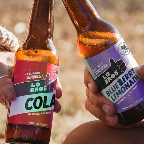 Lo Bros Kombucha Blueberry Lemonade Low Sugar