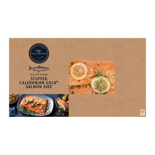 M&S Stuffed Scottish Caledonian Gold Salmon Side