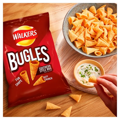 Walkers Bugles Southern Style BBQ Sharing Snacks Crisps 110g