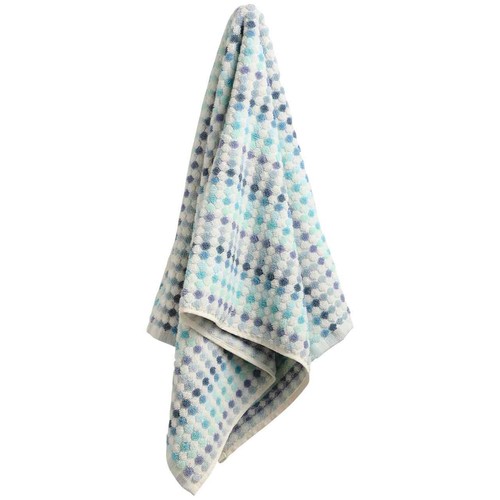 M&S Pure Cotton Spotty Striped Towel, Hand Towel, Blue
