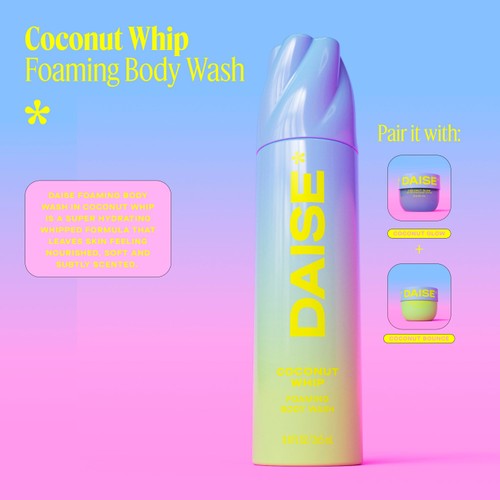 DAISE Foaming Body Wash in Coconut Whip, Ultra Hydrating for Skin