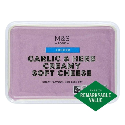 M&S Lighter Creamy Soft Cheese with Garlic & Herbs