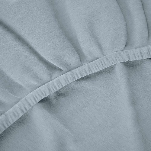 M&S Pure Brushed Cotton Fitted Sheet, Single, Light Blue