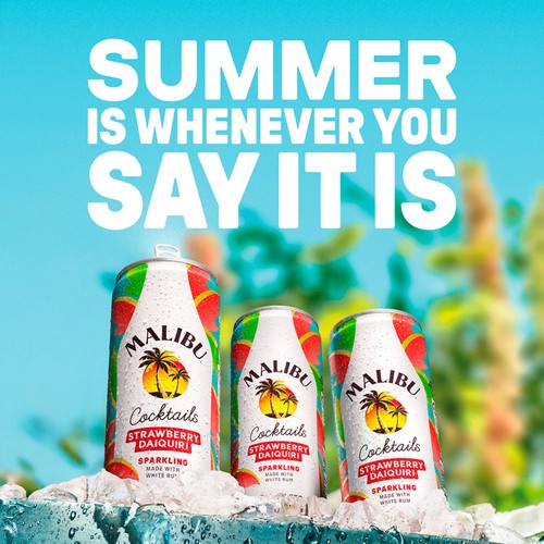 Malibu Strawberry Daquiri Cocktail Pre-Mixed Can