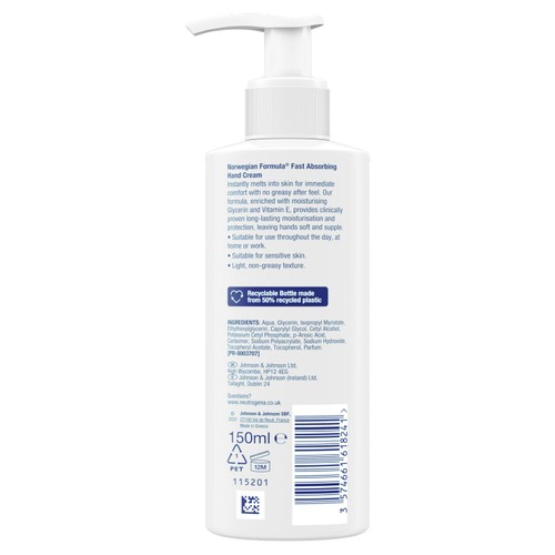 Neutrogena Norwegian Formula Fast Absorbing Hand Cream Light Texture