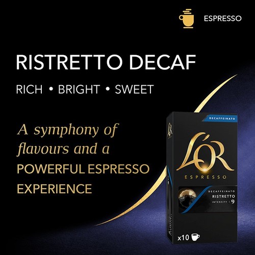 L'OR Ristretto Decaf Coffee Pods x10 Intensity 9