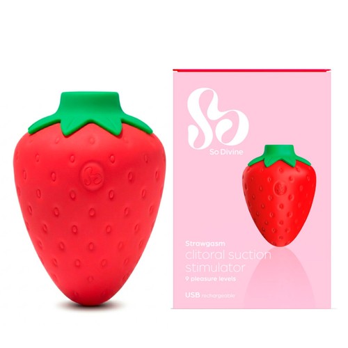 So Divine Strawberry Rechargeable Clitoral Suction Vibrator