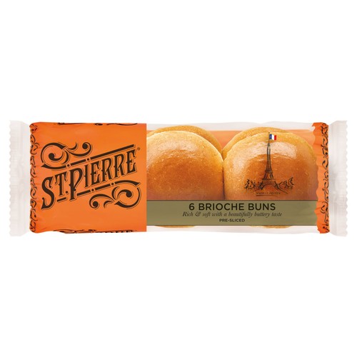 St Pierre 6 Sliced Brioche Buns St Pierre 6 Sliced Brioche Buns