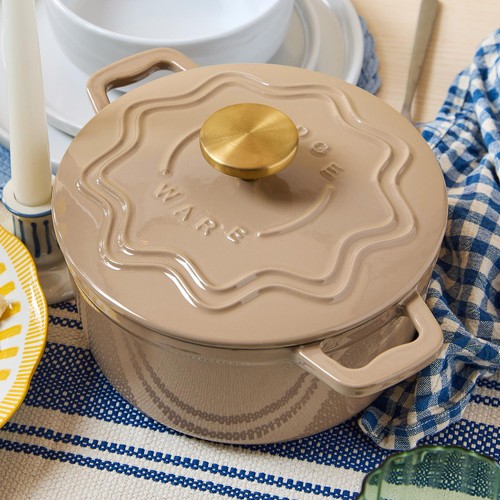 Judgeware Enamelled Cast Iron 20cm Casserole, 3.5l, Mushroom