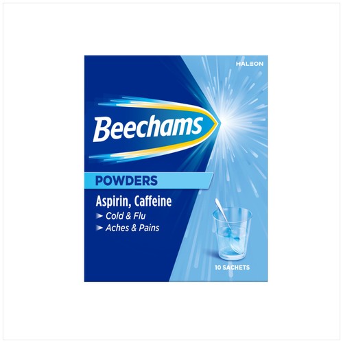 Beechams Drink Sachets, Cold & Flu Relief, Aspirin & Caffeine, 10s