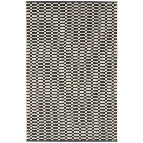 M&S Pure Cotton Geometric Check Towel, Hand Towel, Charcoal