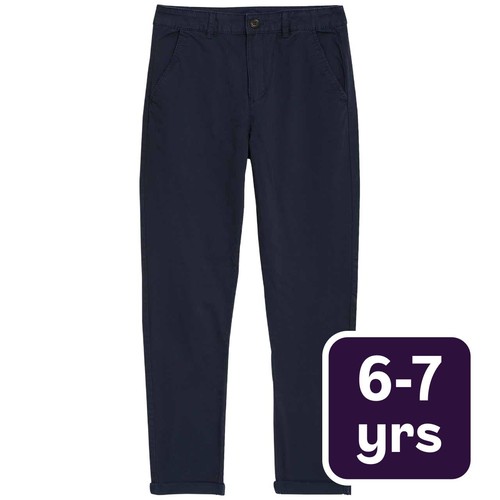 M&S Boys Collection, Cotton Rich Chinos, 6-7 Years, Navy