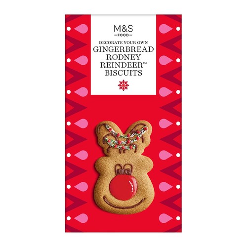 M&S Decorate Your Own Gingerbread Rodney Reindeer Biscuits