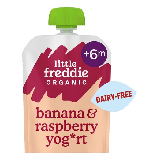 Little Freddie Dairy Free Banana & Raspberry Yoghurt Baby Pouch 6+ Months