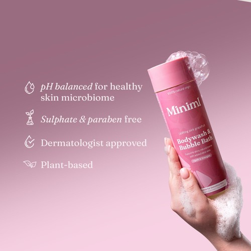 Miniml Bodywash & Bubble Bath Refill Pink Grapefruit & Aloe Vera