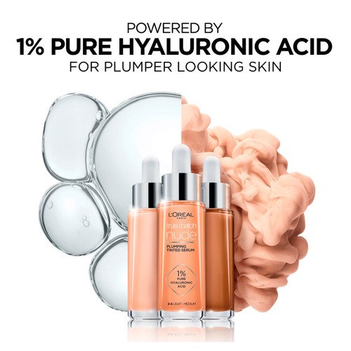 L'Oreal Paris True Match Plumping Tinted Skin Serum, 5-6 Medium Tan